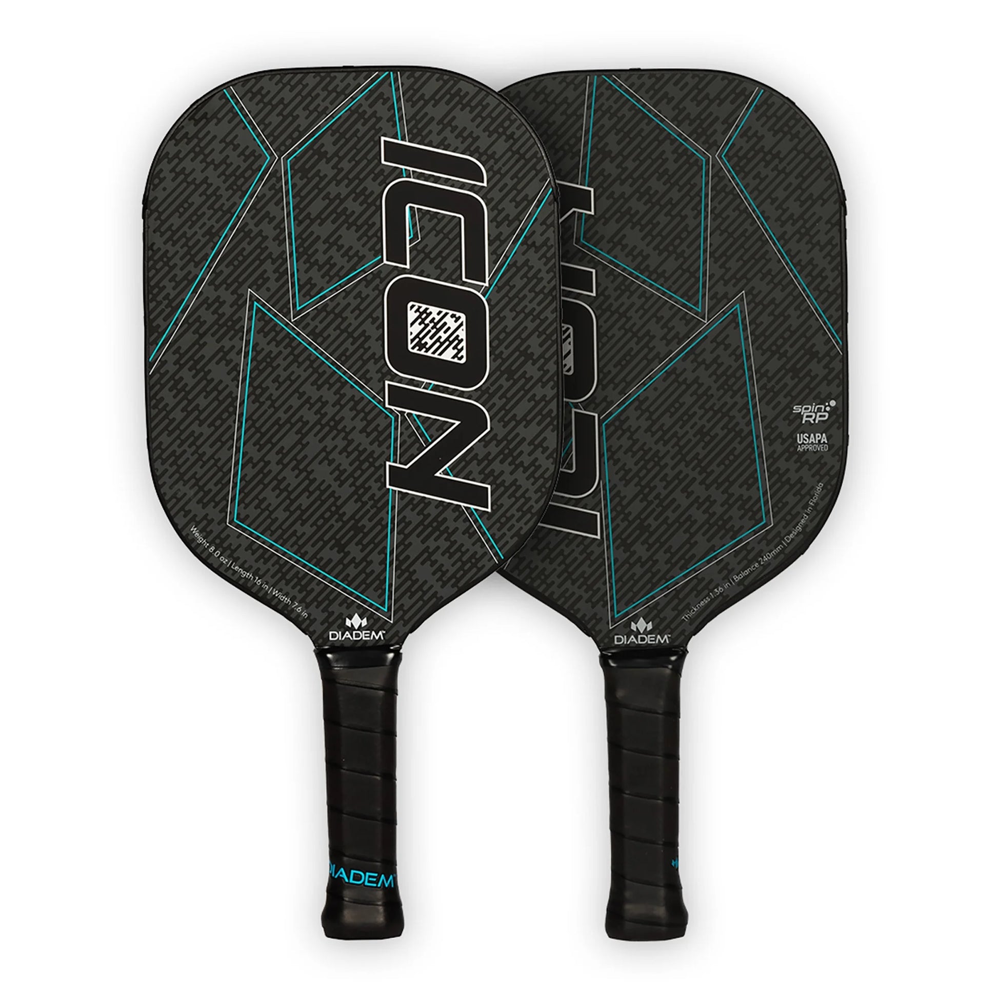 Icon Pickleball Paddle,Liteweight Carbon Fiber in Black,7.7Oz