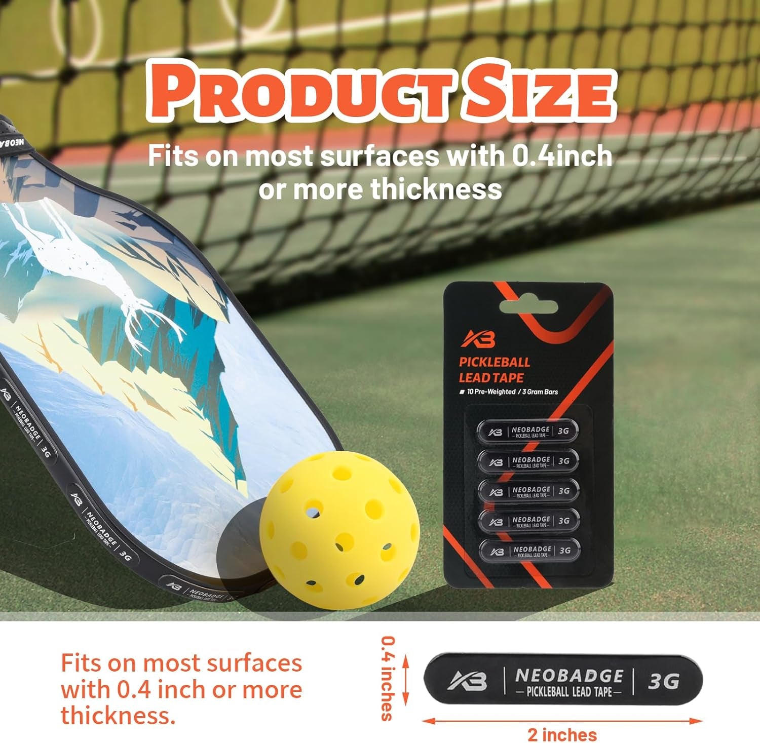 Pickleball Lead Tape - Super High Adhesive Lead Tape - Designed Specifically for Pickleball Paddles - Building the Perfect Moment of Hitting a Ball Can Make You a Better Player.