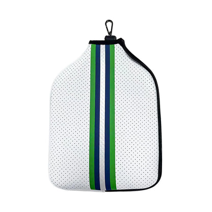 Neoprene Paddle Cover Racket Sleeve, Protective Pouch, Storage Carrier with Storage Pocket Pickleball Head Cover White