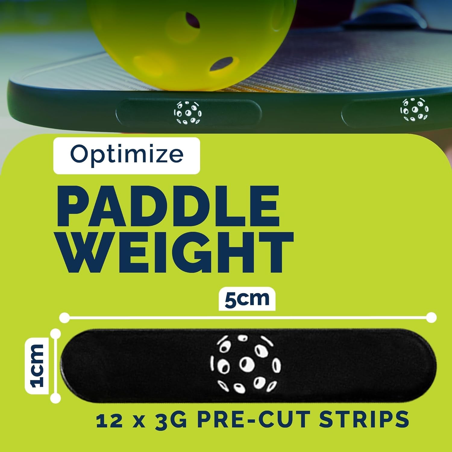 High-Performance Lead Tape for Pickleball Paddles | 12 Pack | Touch-Safe Pre-Cut Black Adhesive Strips (3G Each) | the Ultimate Paddle Accessory