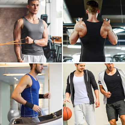 3 Pack Men'S Compression Tank Tops Sleeveless Compression Shirts for Men