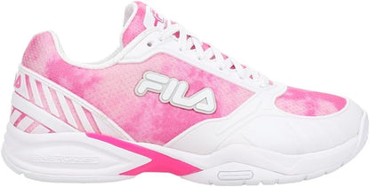 Volley Zone Tie Dye Womens Pickleball Shoe Pink Glo/White/Metallic Silver