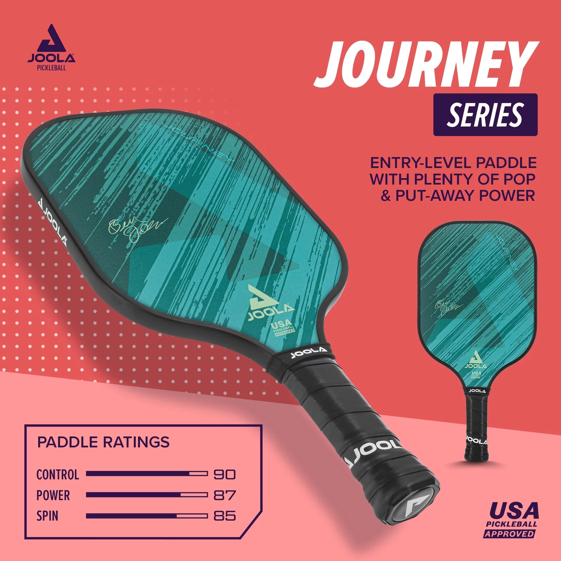 Journey Pickleball Paddle, Fiberglass Graphite, Green