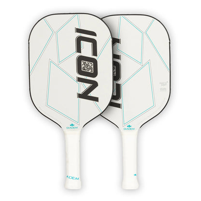 Icon Pickleball Paddle,Liteweight Carbon Fiber in White,7.7Oz