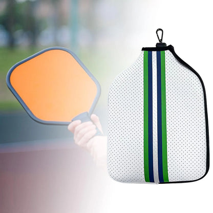 Neoprene Paddle Cover Racket Sleeve, Protective Pouch, Storage Carrier with Storage Pocket Pickleball Head Cover White