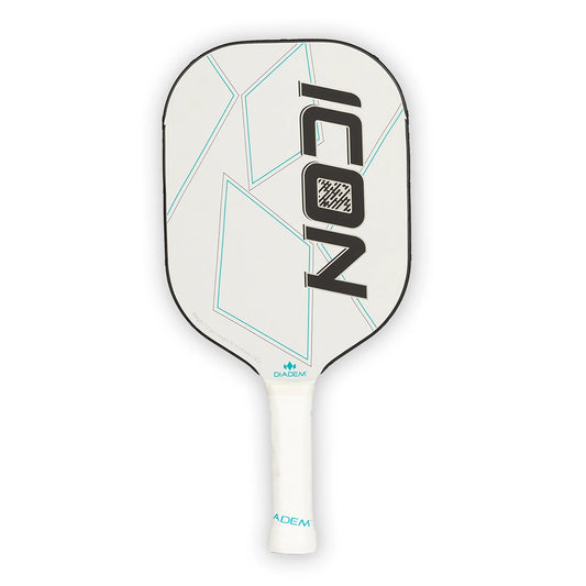 Icon Pickleball Paddle,Midweight Carbon Fiber, 8 Oz, White