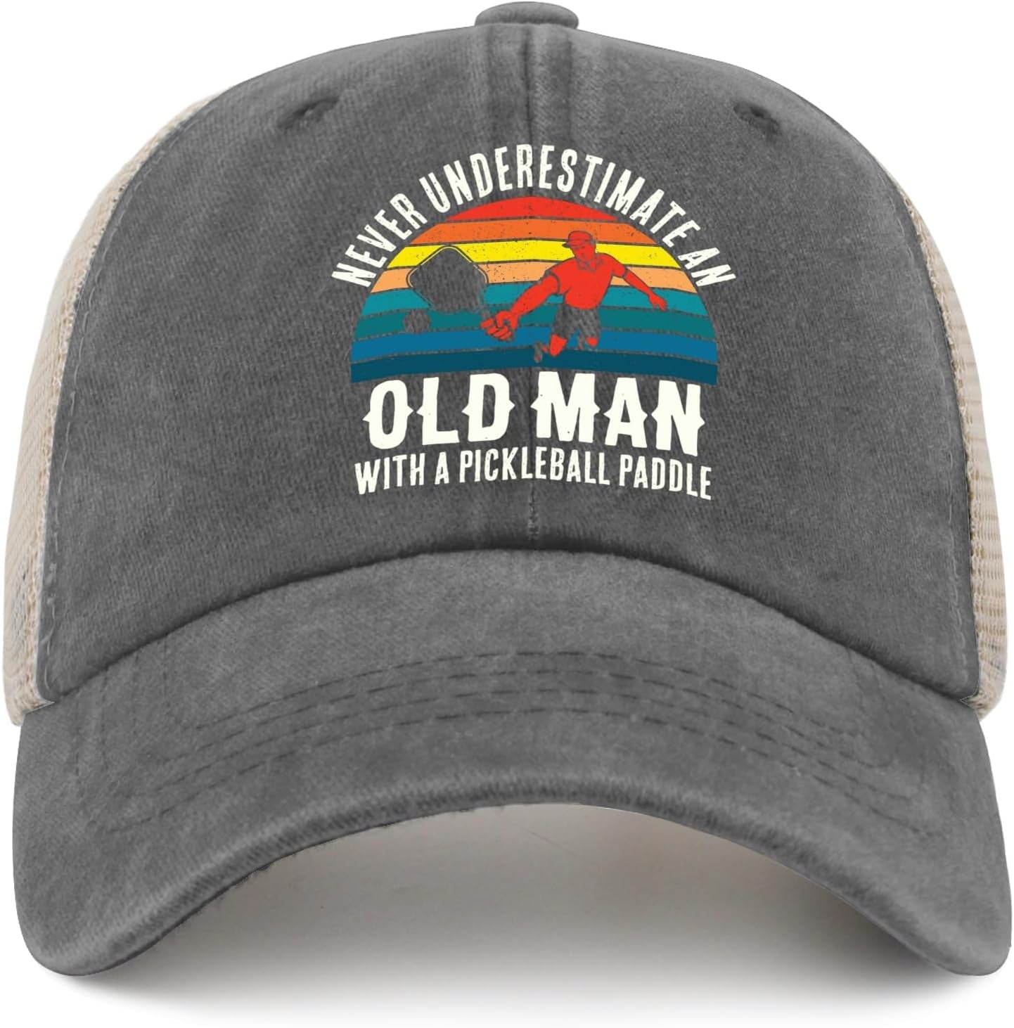 Pickleball Hat Never Underestimate an Old Man with a Pickleball Paddle Hat Women Baseball Hats Trendy Caps