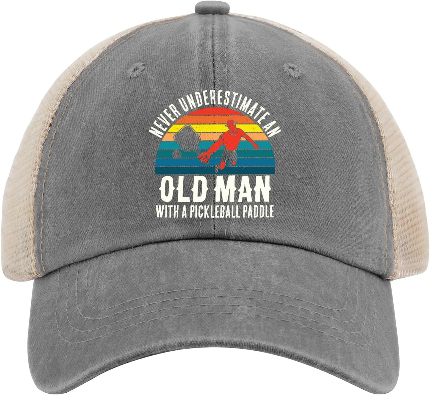 Pickleball Hat Never Underestimate an Old Man with a Pickleball Paddle Hat Women Baseball Hats Trendy Caps