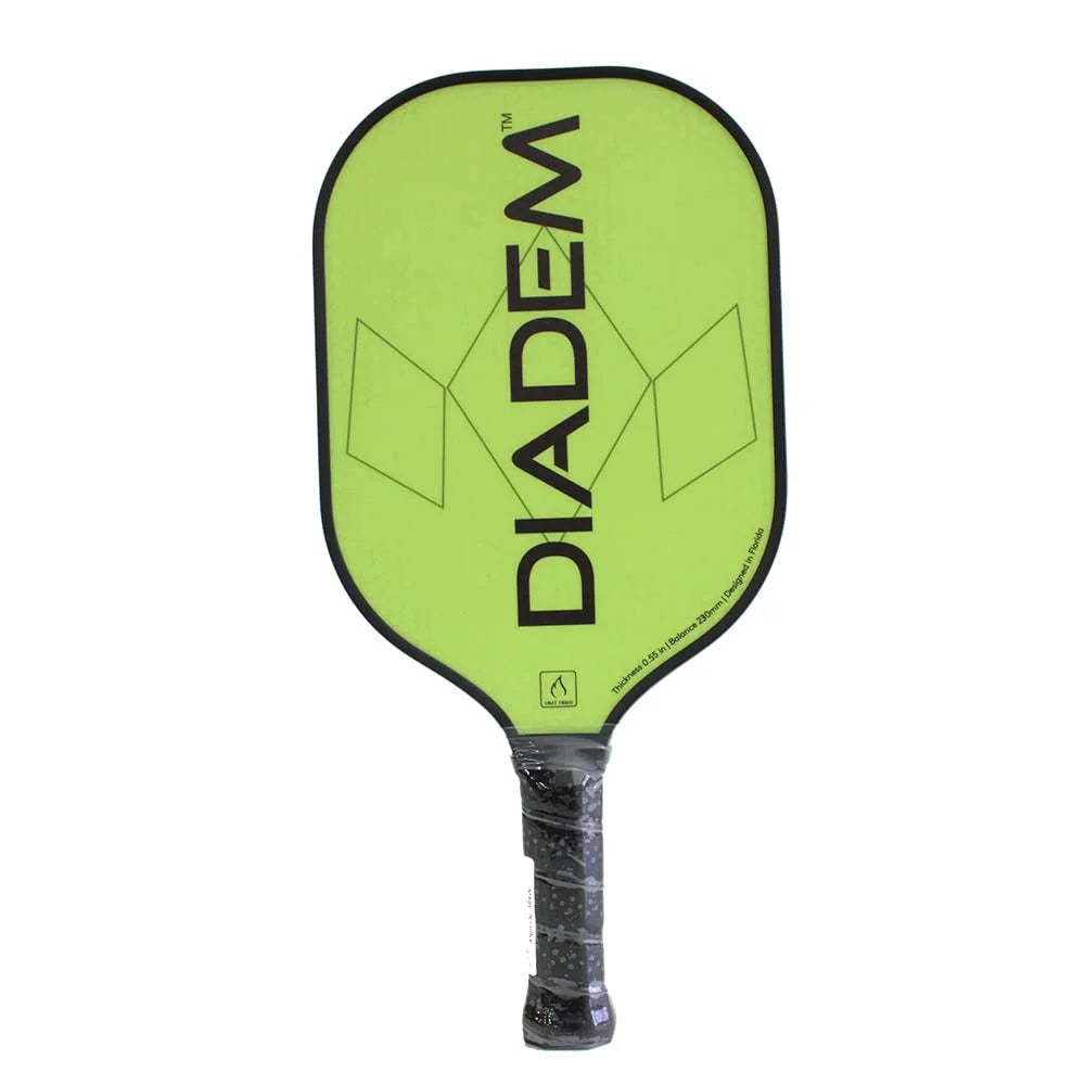 Diadem Riptide Composite Performance Pickleball Paddle | Dense Polymer Honeycomb Core | Extra Spin Playing Surface | Lightweight | Electric Yellow