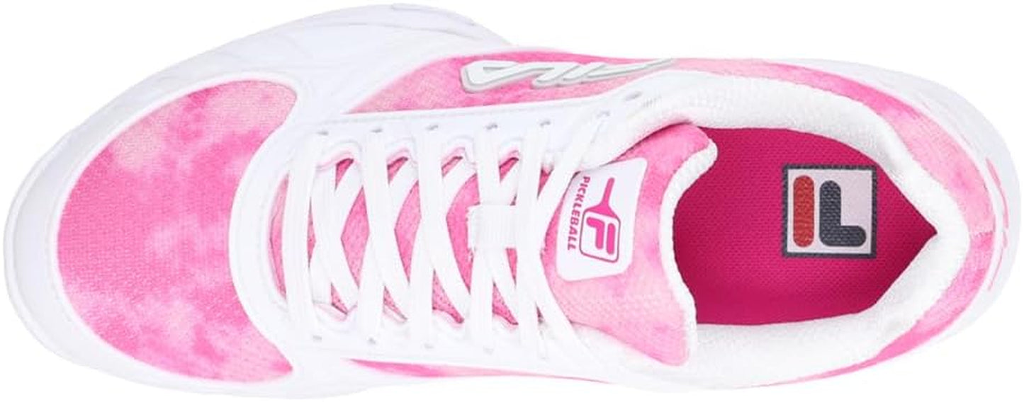 Volley Zone Tie Dye Womens Pickleball Shoe Pink Glo/White/Metallic Silver