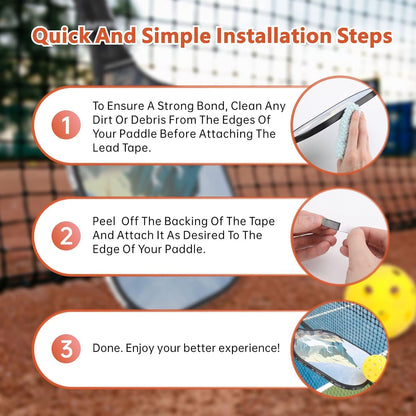 Pickleball Lead Tape - Super High Adhesive Lead Tape - Designed Specifically for Pickleball Paddles - Building the Perfect Moment of Hitting a Ball Can Make You a Better Player.