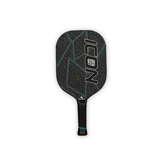 Icon Pickleball Paddle, Midweight Carbon Fiber, 8 Oz, Black