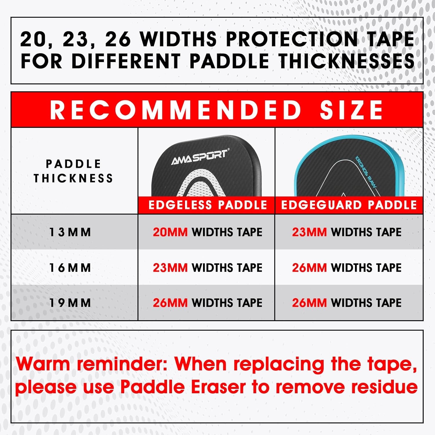 Pickleball Paddle Protection Tape - Paddle Head Edge Guard - Racket Edge Protection Tape -Fit Perfectly Curved Edge -No Wrinkling