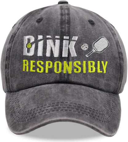 Pickleball Gifts for Men Women, Dink Responsibly Pickle Ball Outdoor Sport Cotton Adjustable Baseball Cap