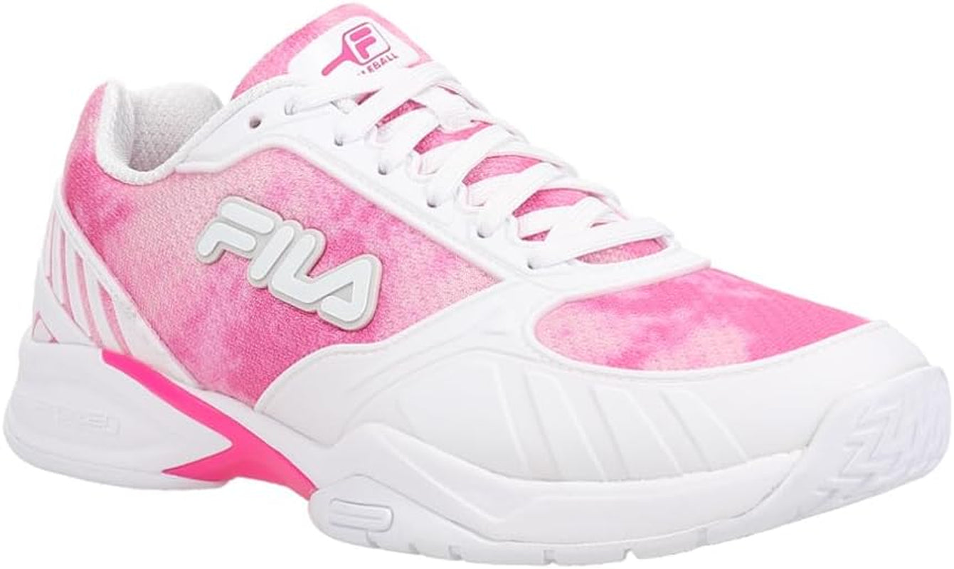 Volley Zone Tie Dye Womens Pickleball Shoe Pink Glo/White/Metallic Silver